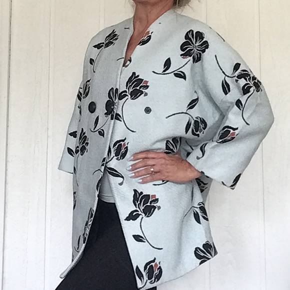 ZARA  BLUE BLACK FLORAL BUBBLE COAT SIZE  XS/SMALL - Picture 7 of 15